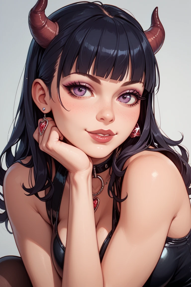 score_9, score_8_up, score_7_up, score_6_up, score_5_up, score_4_up, yu hee, blue eyes, dark blue hair, long hair, large breasts, oversized hoops earrings,big earrings cat ears ,cat Girl,gothic dress