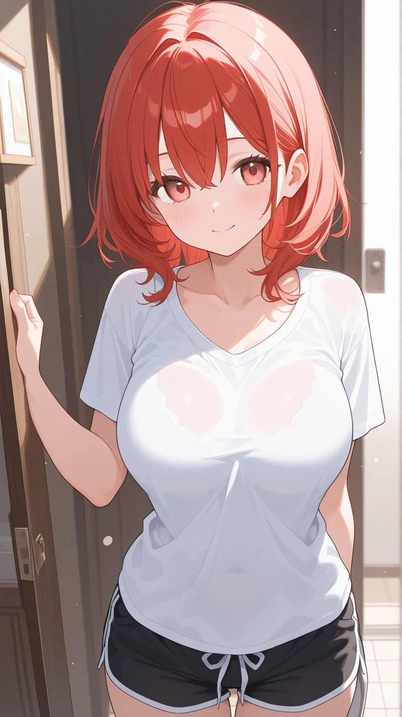 Hot 16 year old girl in her room , tiene short cortos y una blusa blanca, pezones marcados,camara de atras ,mostrando nalgas,bragas hasta la cintura