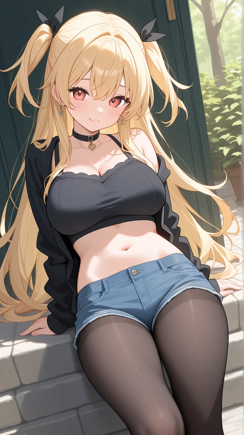 (masterpiece,highest quality, detailed), One girl, alone, Park bench,Clear skies, black tights,bikini, Sweat, Ahegao, Roll your eyes, blush, naked、Blonde,Messy wavy long hair,Big Breasts