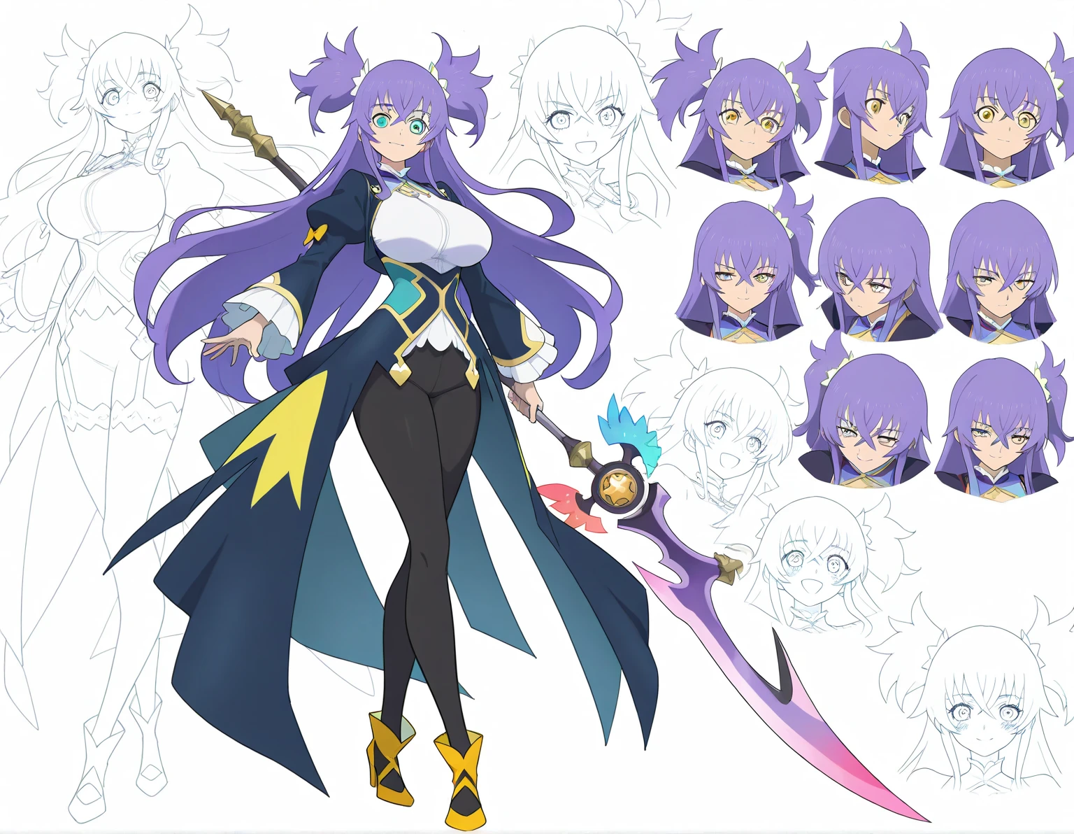 A beautiful young woman, long blue-purple hair, long bangs, ponytail, sharp gaze, a serious expression, a slender and athletic figure, a fantasy martial arts-style two-piece outfit, a fitted qipao-style long skirt, a blue-purple long cloak that almost covers her entire body, adorning her chest is an exquisite jade decorative brooch, purple mist swirls around her, a mysterious atmosphere, this character embodies a finely crafted fantasy martial arts-style female warrior in anime style, exquisite and mature manga art style, high definition, best quality, highres, ultra-detailed, ultra-fine painting, extremely delicate, professional, anatomically correct, symmetrical face, extremely detailed eyes and face, high quality eyes, creativity, RAW photo, UHD, 8k, Natural light, cinematic lighting, masterpiece-anatomy-perfect, masterpiece:1.5