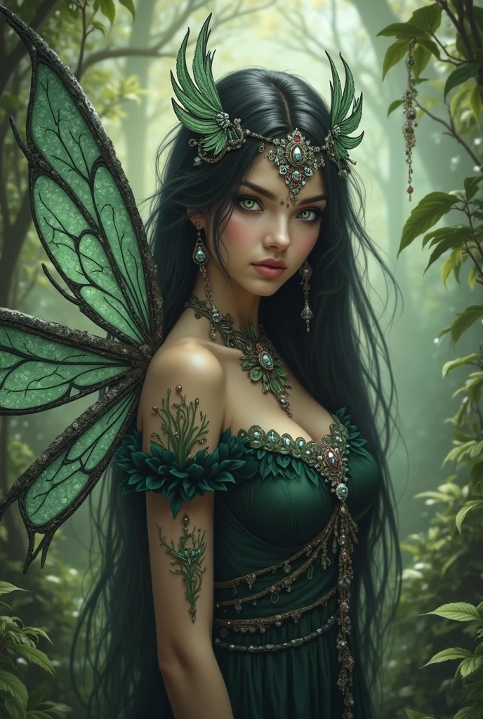 HighestQuali,tmasterpiece:1.2,Detailed details,Full body image of a beautiful forest witch in a decorative dress, Witch fashion, kneels on the ground,dynamicposes, fairy lights, Hyperrealistic, hyper-maximalist, insanely details, 4K