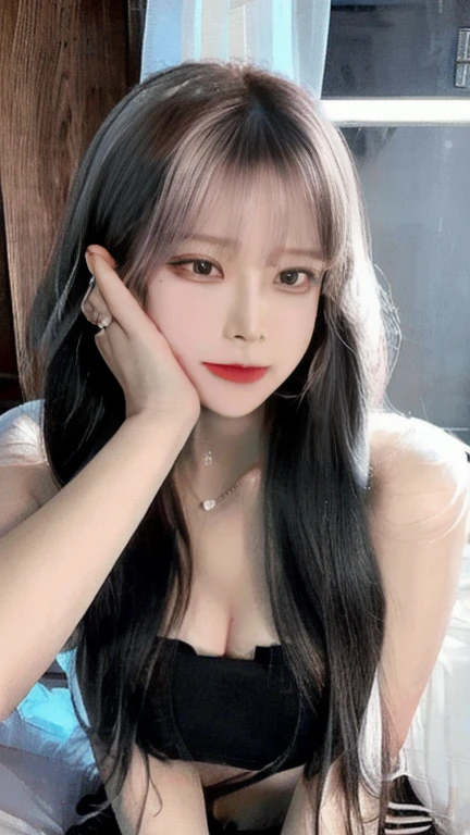 slut girl、paradise、Hotel、Black straight long hair、Glowing neon lights、Video game room、Sitting in a gaming chair、Girls playing games、glowing keyboard、glowing cat ears、(((UV Light、white shirt that glows under black light)))、large full breasts、Large cleavage、Hot pants in satin fabric、A detailed eye、A detailed face、