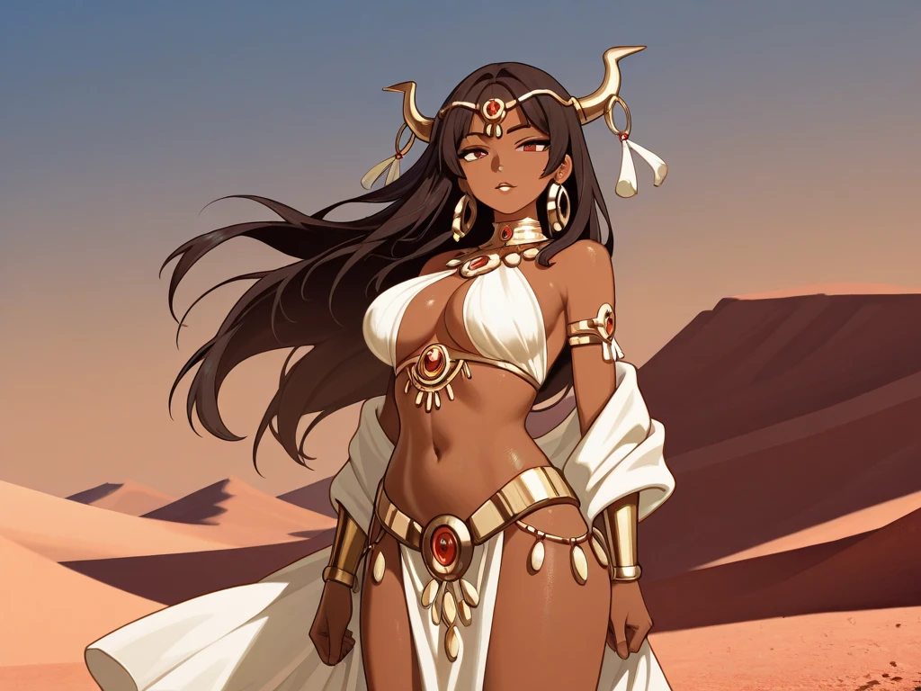 ((masterpiece,best quality)) amazoness, dark skin, gold tattoos, black hair, 1girl, happy, the whole body, Thigh length,slender waist, long hair, outdoors,cloudy weather,Trees, flowers, summer, (off shoulder)
art by Yoshitaka Amano
