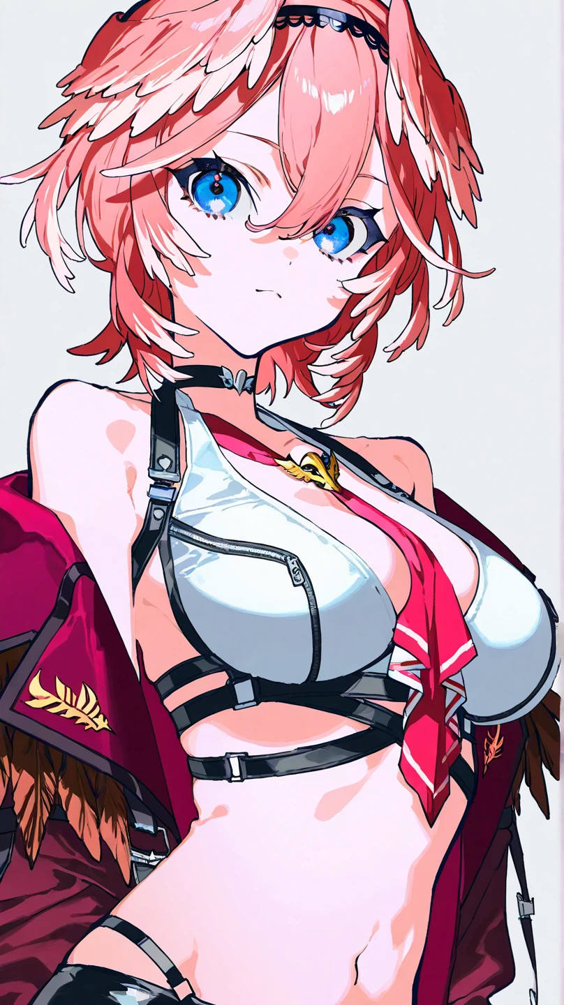 ((Browsing Caution,Nude))bright red student,Large Breasts,Red and white outfit,A cute and adorable girl who grows runes