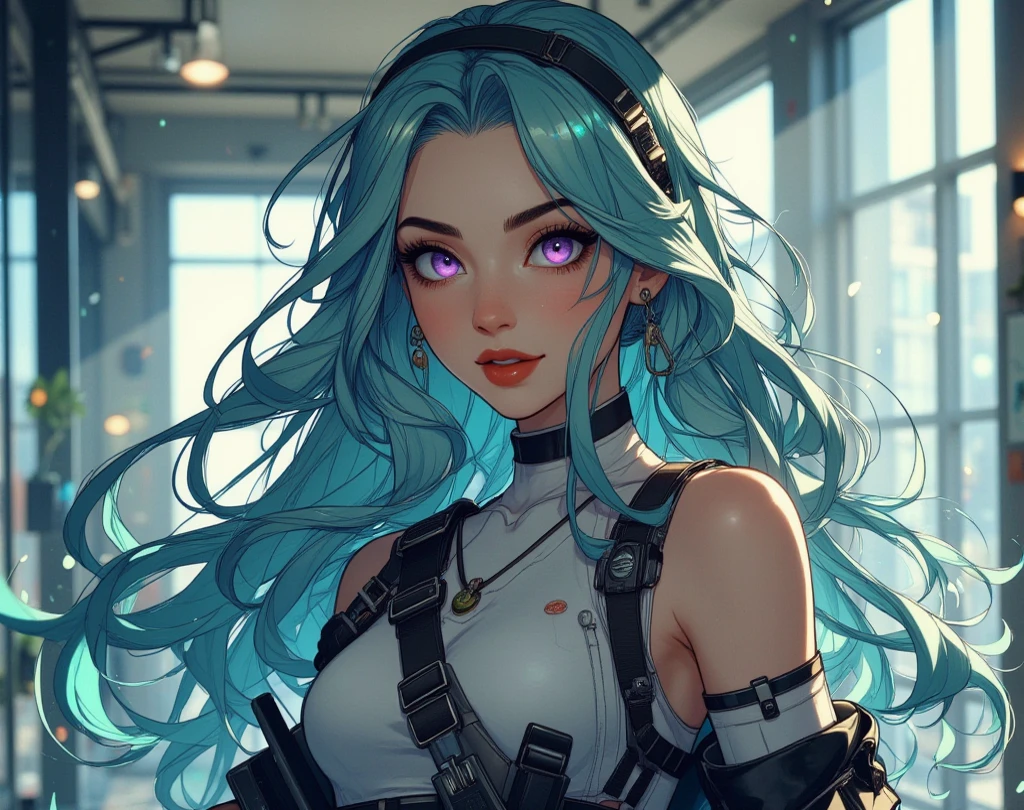Jedi, Lightsaber, Tight tunics, legs, alien, curve, serious, Blue lightsaber, (Best quality)+, Masterpiece+Length of blue hair to the middle of the back, with a necklace and a blue dress and white, a halo of water over the head, Scales visible on the body and face, NSFW,pele ultra-realista,T-POSE, A-POSE,MODEL SHEET, 3d style