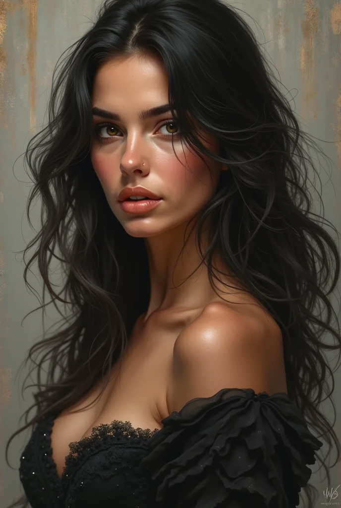 (masterpiece, Best Quality), 8k,(((Very detailed))), colorful race pattern, absurdres, girl figured on bed, curly black hair, brown eyes, glossy huge lips, black sparkle nails paint, blush face mascara, eyeliner, spaghetti bra, showing breasts to viewer, full body nude hot girl, ((curry figured)), huge lips,cute girl young girl 22 year old