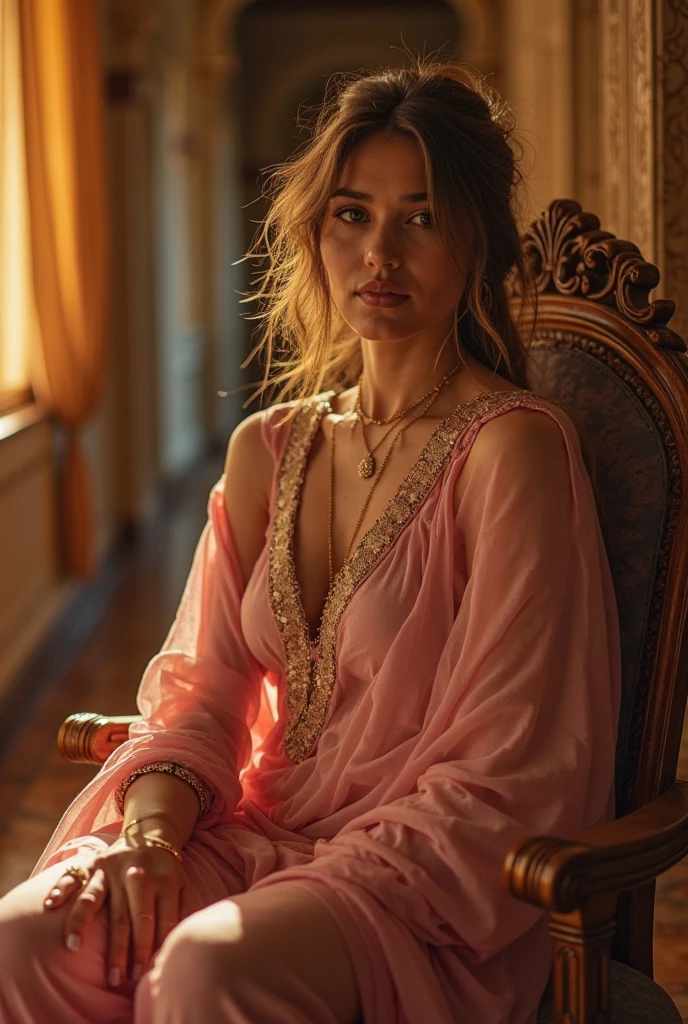 Woman 20 years old, Nudie, Erotic, Masterpiece, German, Ethno, Ancient Germania, There is a cozy boho style interior around, (full length), real-photo, hyper realisitc