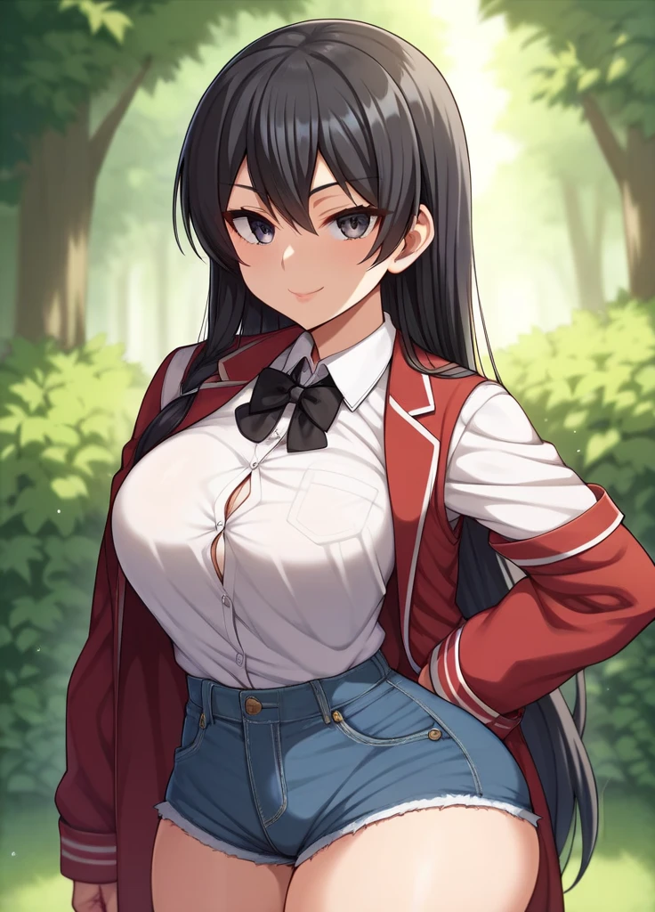 tmasterpiece,Best quality, 1 sister, Alone, light smile, light smile, underdressing, The sun is mottled, large bust, Grass animal ears,Wolf ears,Long gray hair, end, Wolf tail, red eyes, Wolf Girl,Brown hair,,