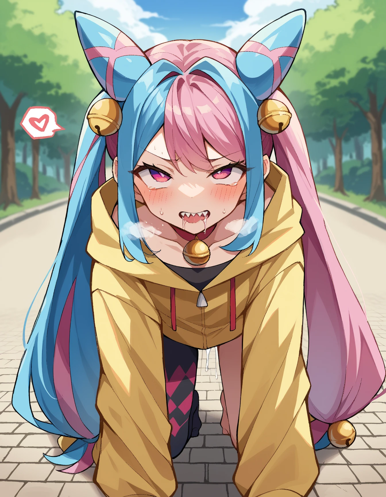 score_9, best quality, masterpiece, uncensored, source_anime
BREAK
1girl, hata no kokoro, plaid shirt, fox mask, 1boy, motion lines, paizuri, big breasts, penis, blowjob