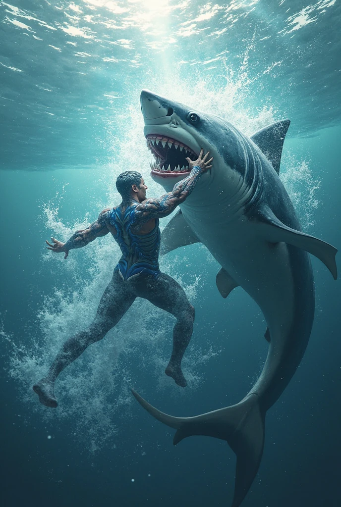Shark with son bodybuilder