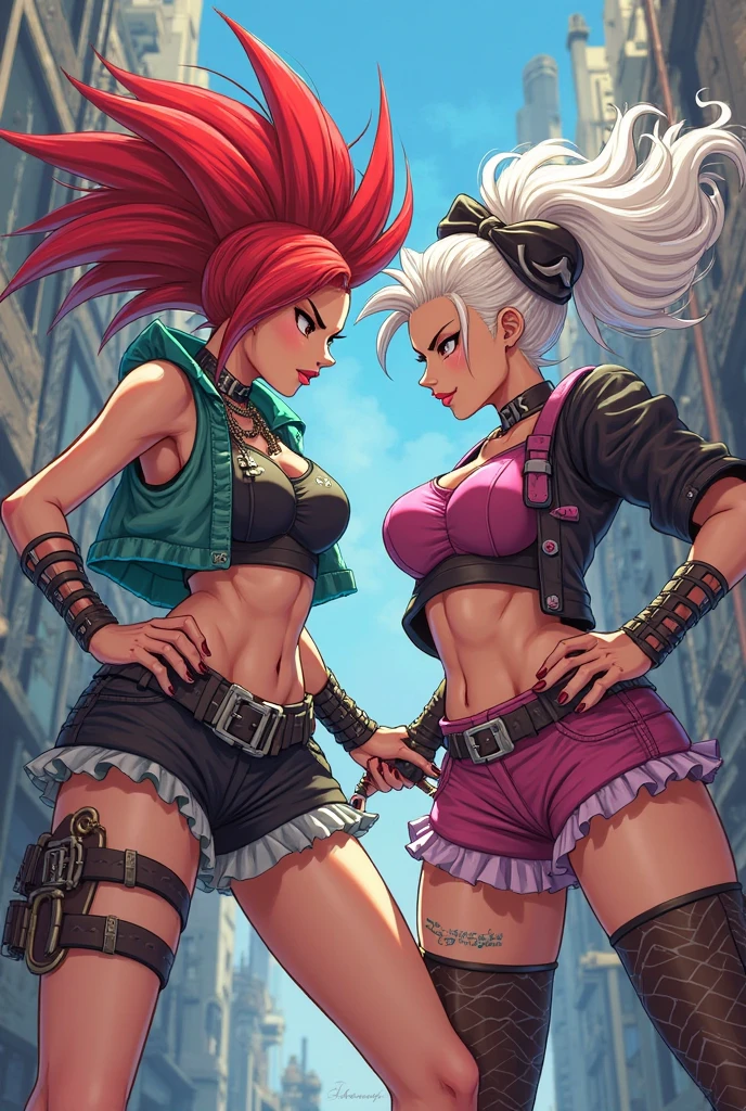 Make a hot female barbarian character, with attractive and discreet leather clothing