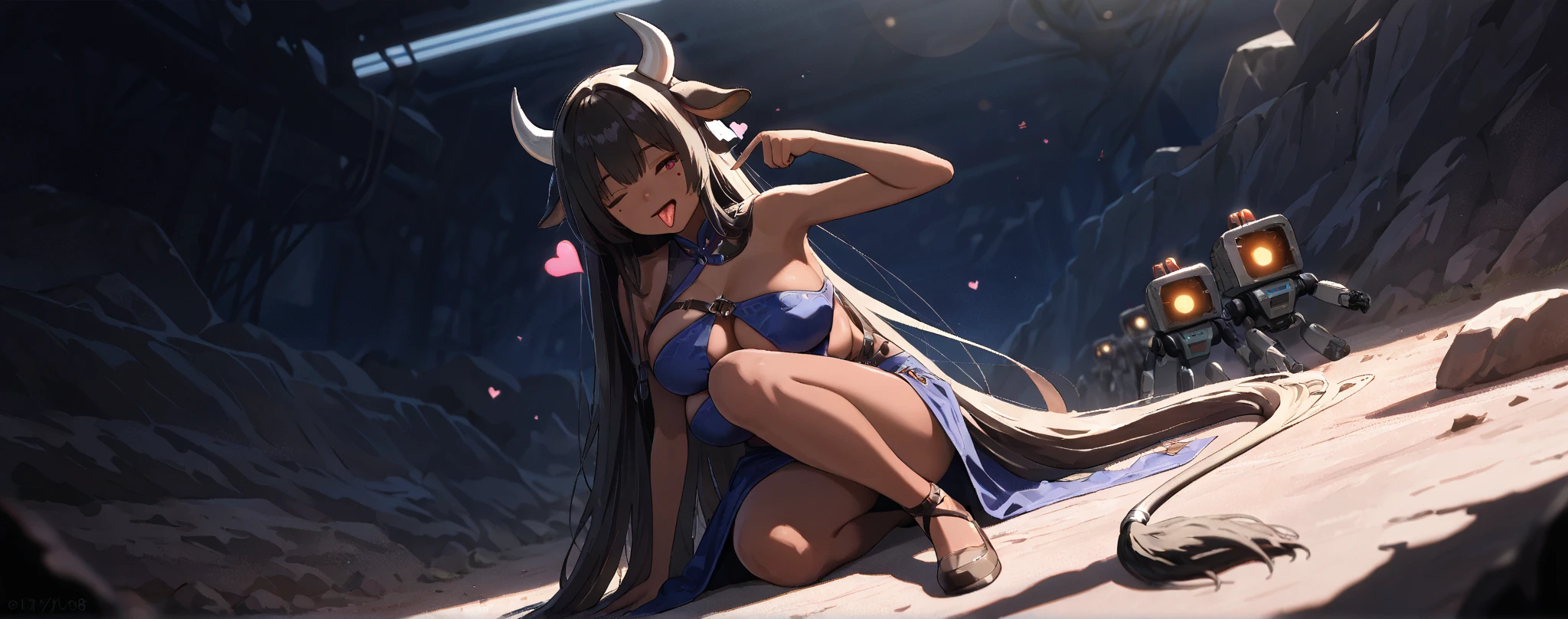 full body shot shot,portrait,solo person,a beauty girl,Hair over the shoulder,succubi,Happy,pointy ears,goat horn,high-heels,Put your hand to your mouth,Crossed waist with one hand,Whitish skin tone,Bow collar,比基尼,grin,Magic pupil,a garter belt,比基尼,Bat wings