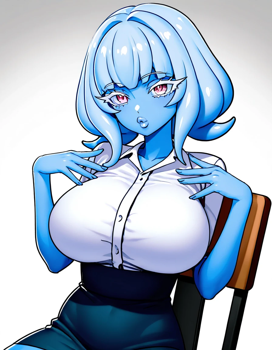1 young girl, (wavy blue hair, round glasses), nude, show large breasts, nipples, big thighs, show wet pussy, dildo penetrating her pussy deeply, creampie, squat pose, hands on , moaning, masturbating with a dildo in the bathroom, focus