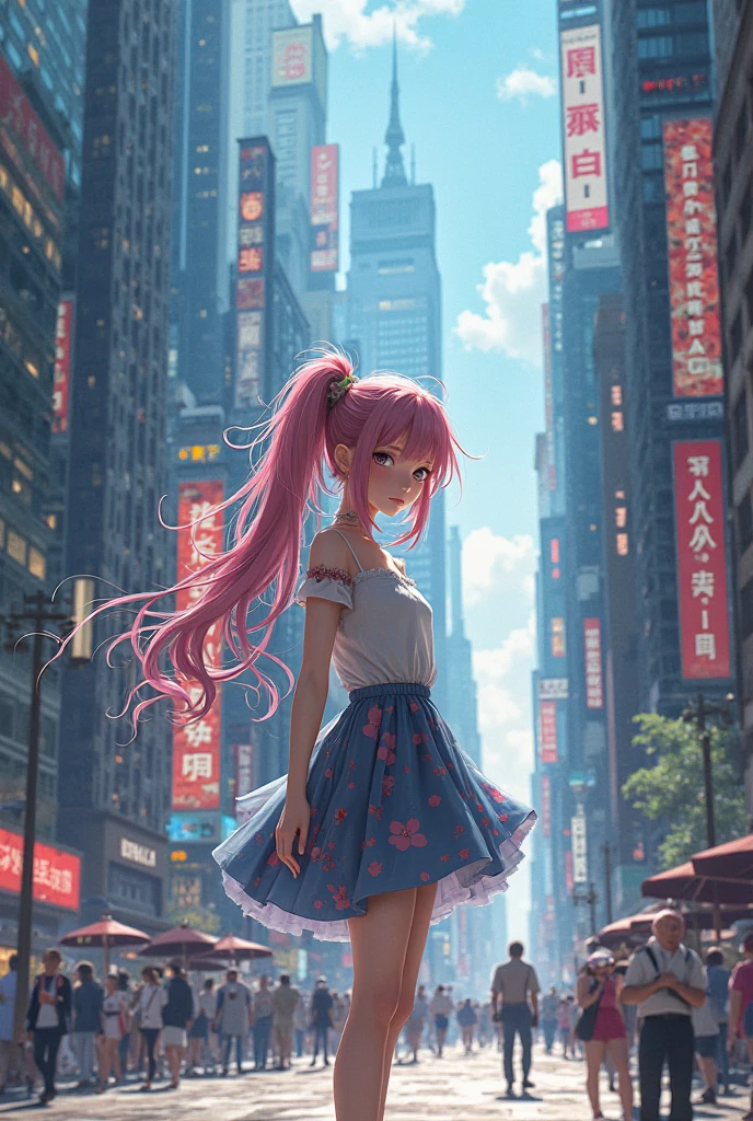 heartwarming image of a little girl on fire as she runs through the dark, stormy streets of a city. Her white outfit is belted with vibrant colors and her long, flowing hair, adorned with sparkles, trails behind her. The vibrant colors of the cityscape contrast beautifully with the delicate, golden light coming from the girl's face. The vibrant colors of the city contrast beautifully with the dramatic, surreal lighting creating an awe-inspiring atmosphere. standard lens, high ISO, f/4 aperture --auto --s2