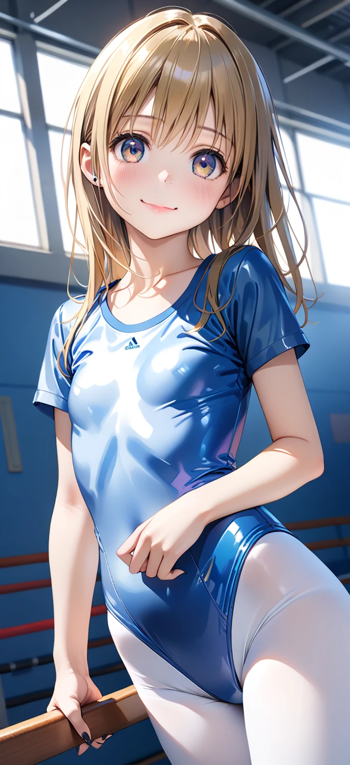highquality illustration, masterpiece, very delicate and beautiful, attractive girl,((gymnastics leotard,tight-fit
leotard,long sleeve leotard,long sleeve leotard,high leg leotard,athletic leotard)),thin,slender body,slim,high school,gymnasium,gymnastics club,locker room,beautiful eyes,(masterpiece, best quality:1.2), highres, extremely detailed CG unity 8k wallpaper, perfect lighting, Colourful, ultra-high res,4K,ultra-detailed, photography, 8K, HDR, s,cowboy shot,