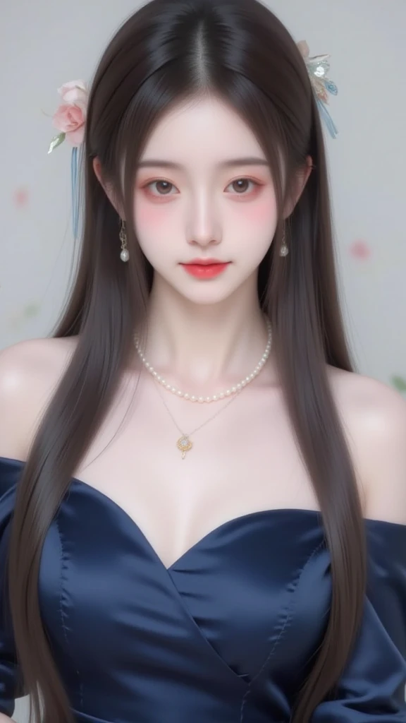 ultra realistic 8k cg, picture-perfect face, flawless, clean, masterpiece, professional artwork, famous artwork, cinematic lighting, cinematic bloom, perfect face,(young:1.2)(Voluptuous),((20 year old)), beautiful face, beautiful eyes,(:1.1), (((perfect female body, narrow waist))), young princess, royal, divine, goddess, godlike, (royal palace), fantasy, dreamlike, unreal, science fiction, (normal breasts:1.2), beautiful clothes, lace, lace trim, lace-trimmed legwear, nsfw,, absurdly long hair, very long hair, (rich:1.4), necklace, earrings, bracelet, armlet, looking at viewer,(thong:1), (Hand has max five fingers), (red lip)