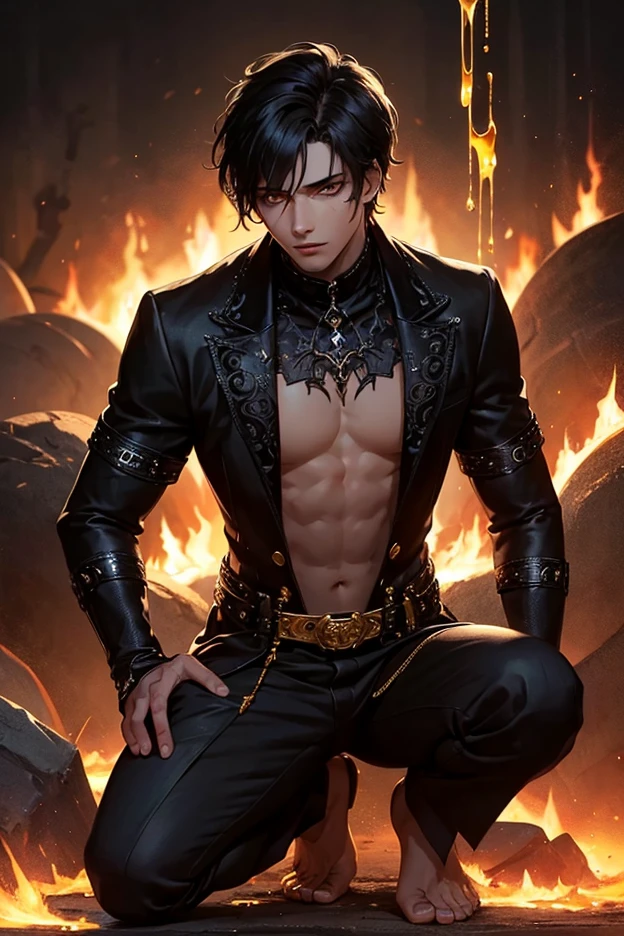 (((Luxurious shoulder length black hair and sexy smirk.))) (((18 years old.))) (((18yo.))) (((Cute smirk.))) (((Single character image.))) (((1boy))) (((Looks like a sexy male swashbuckler for a fantasy setting.))) (((Looks like a gay male ???? star.))) He has strong Italian features. Create an enchanting AI-generated image of a charismatic and irresistibly attractive man in a high fantasy realm. He should exude rugged, dashing charm that captures the attention of every onlooker, particularly the adoring gazes of countless women. This character must embody thrilling and exciting qualities, but his arrogance should be evident in his posture and expression.  Fantasy art.  Fantasy character.  He is expressive and has a lot of personality.  Has the body of a male model and a perfect male physique.  (((He seems flirty, sexy and rough.)))(((Seductive like a sexy villain.))) (((Very sexy abs.)))(((Sexy tattoos.)))  (((He looks like a sexy male sorcerer who practices the dark arts.))) (((Dark and eerie background.))) 18 years old Hunk , looking at viewer, photorealistic, perfect face,  perfect face, beautiful big gym built, , open shirt, black pants, straight, 


 dungeons & dragons, fantasy adventurer, fantasy NPC, attractive male in his mid 20's, ultra detailed, epic masterpiece, ultra detailed, intricate details, digital art, unreal engine, 8k, ultra HD, centered image award winning, fantasy art concept, digital art, centered image, flirting with viewer, best quality:1.0,hyperealistic:1.0,photorealistic:1.0,madly detailed CG unity 8k wallpaper:1.0,masterpiece:1.3,madly detailed photo:1.2, hyper-realistic lifelike texture:1.4, picture-perfect:1.0,8k, HQ,best quality:1.0,

 best quality:1.0,hyperealistic:1.0,photorealistic:1.0,madly detailed CG unity 8k wallpaper:1.0,masterpiece:1.3,madly detailed photo:1.2, hyper-realistic lifelike texture:1.4, picture-perfect:1.0,8k, HQ,best quality:1.0,


