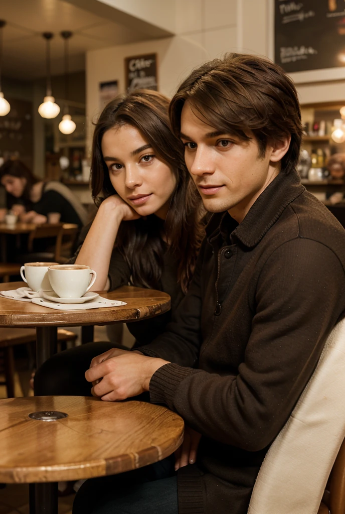 Vintage style of 80s, a beautiful young lady meeting a poor man on a coffee shop. woman wearing seductive clothes