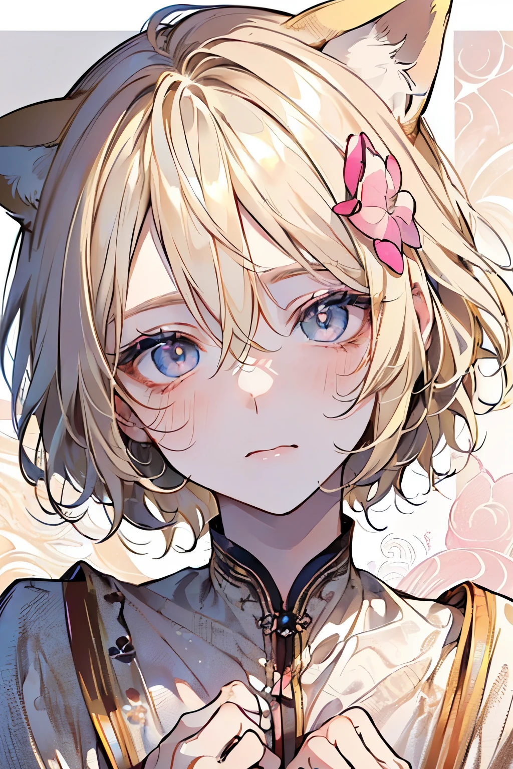 Cowboy Shot:1.5、Colorful anime blonde girl, portrait of a full body, in frame, Background Frame, Inside the background frame, Watercolor Clip Art, Huge flowers splash, Lush, Flowers splash, Full illustration, ((White background)), 4K, Sharp Focus, watercolor paiting, smooth soft skin, Japanese style, Symmetrical, Soft lighting, Detailed face, Concept art, Muted colors, Watercolor style, Fairy tales in children's style, Octane Rendering, 。.。.。.。.。.。.3D, Perfect face, Detailed face, Delicate face, Perfect sharp lips, Detailed eyes, watercolor paiting