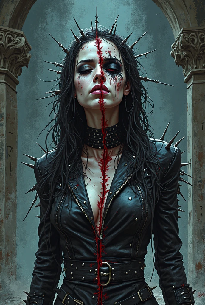 "Include blood, gore, violence, wounds, injuries, corpses, decay, rotten elements, horror elements, scary faces, monsters, grotesque details, mutilation, dismemberment, dark themes, disturbing content, graphic content, explicit content, nightmarish elements."
Include unsettling details, with intense focus on sharp, menacing features. Emphasize dark, shadowy elements that obscure and distort, creating a sense of impending doom. Add bloodstained textures and fractured surfaces to enhance a gruesome, nightmarish effect. Incorporate twisted, elongated limbs or appendages that move unnaturally. Highlight eerie, glowing eyes that pierce through darkness, reflecting a deep malevolence. Add hints of decaying or decomposing elements to suggest an ancient, cursed being. Use jagged, irregular forms and sharp edges to evoke a feeling of dread. Surround the figure with an aura of oppressive, foreboding darkness that creeps into every corner of the scene、