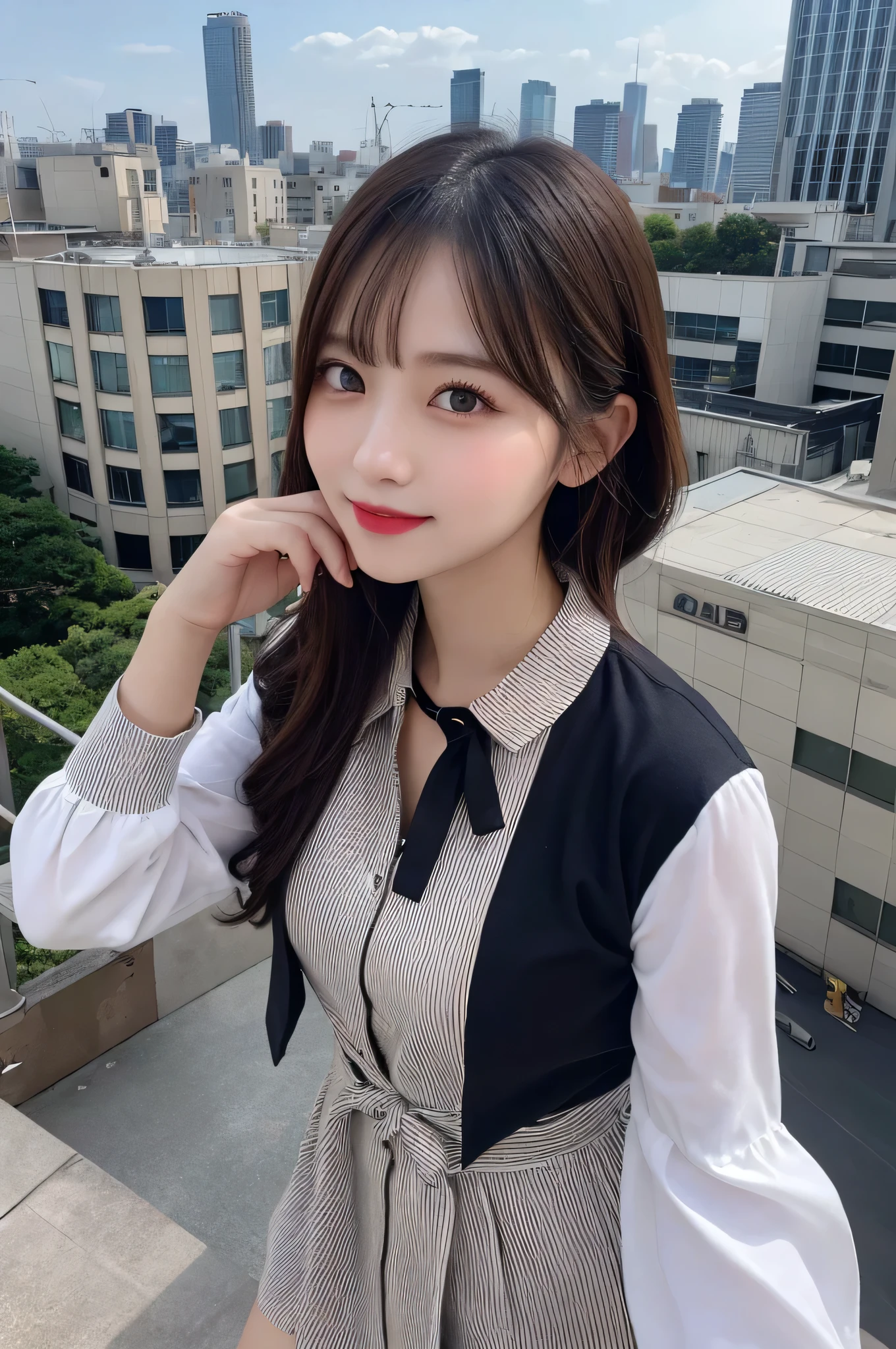 ((Highest quality)), ((masterpiece)), (detailed), Japanese,Street Corner,Beauty,Office Lady