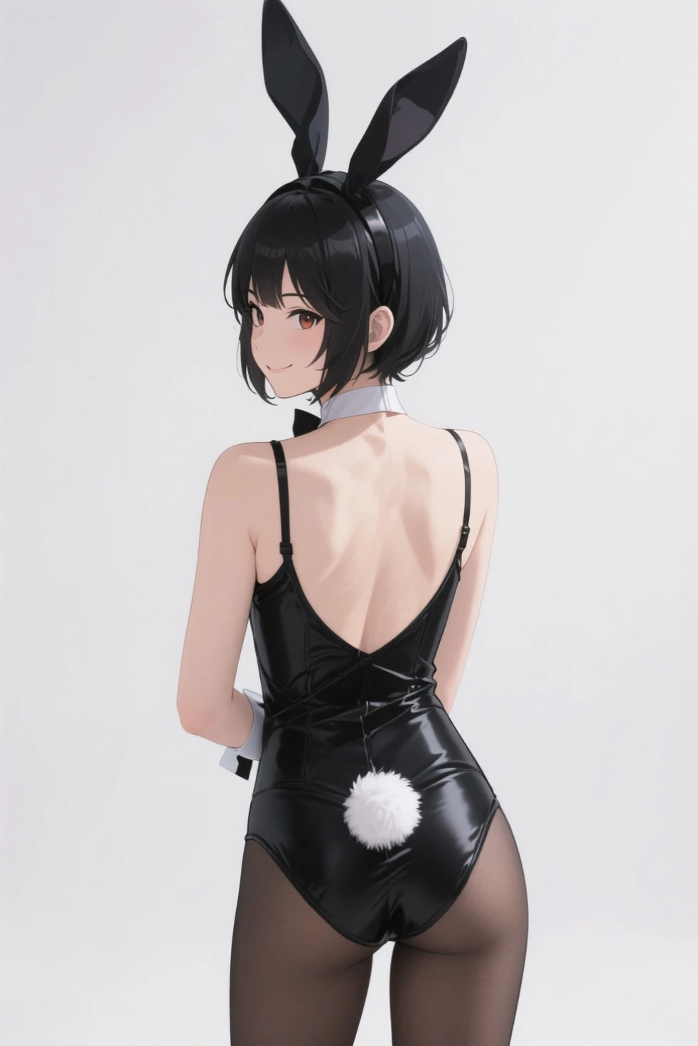(tmasterpiece:1.3), (absurd res:1.3), (Best quality at best:1.3), (8K), (large tmasterpiece digital art), (detailed manga illustratio), (Handle Hair), Pure love face_v1, perfect anatomia, (Complicated details:1.3), (ultra - detailed:1.3), (illustratio:1.3), (Focus sharp:1.3), (natural lightting:1.05), (vivd colour:1.3), Ninoma Inanilat Box), tentacle hair, Black stockings, black elbow gloves, diamond headband, Black high-top tights, No shoulder strap dress, No shoulder strap, Back focus, from back
