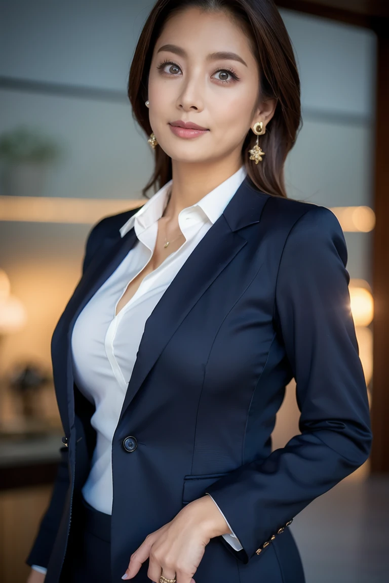 50 year old woman、Japanese、Classy sex appeal、sexy、transparent beautiful skin、Beautiful breasts high quality、perfect writing、Super beautiful、Beautiful butt high quality、Shining beautiful skin、Transparent beauty、goddess of eros、8K high quality、beauty in natural light、High resolution、photorealistic、whitening skin、masterpiece、Moist eyes、royalty、bright place、Saggy udder、gravure quality、smile、Businessman、Wearing a suit、Wearing a tight skirt、Wearing a blouse、big buttocks with good shape、Clothing with less exposed skin、Panty stocking、volleyball player