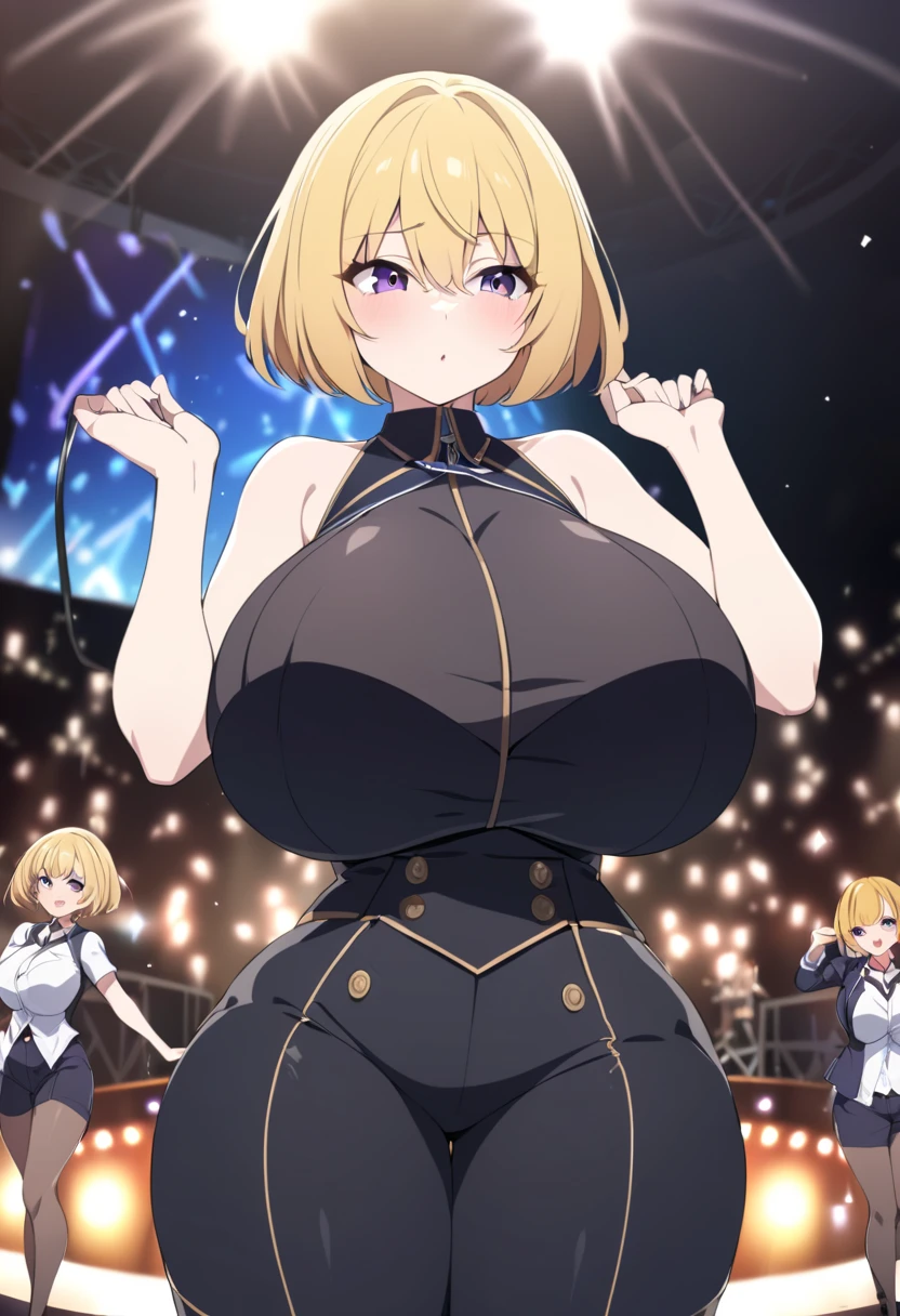 ((masterpiece,Highest quality)), Perfect hands,Perfect Legs,One Girl, alone,alone, smile, View your audience,Large Breasts,Golden Bikini,Gold Bikini,