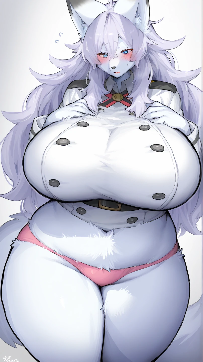 Sexy furry cat nerd woman big size cilicone tits