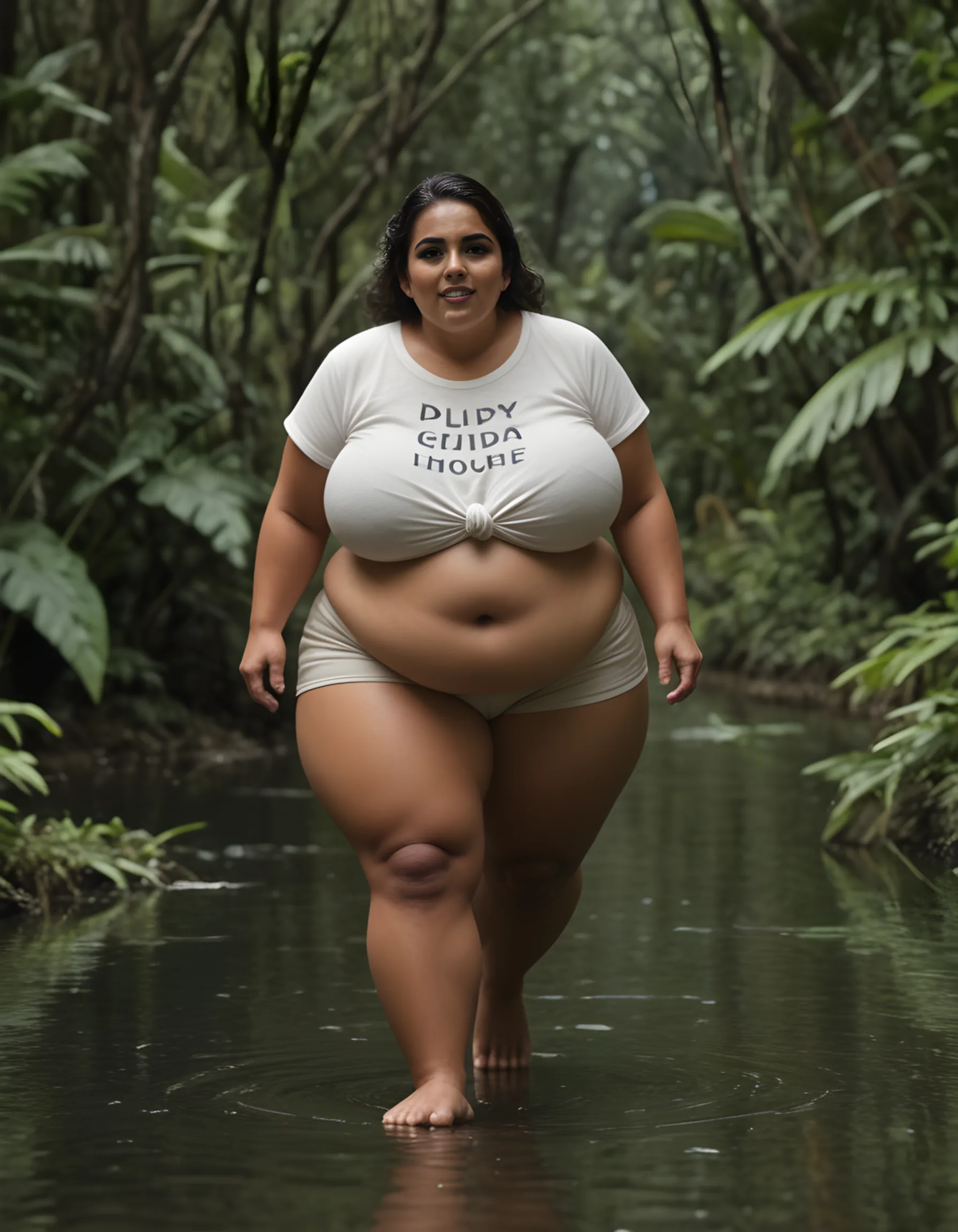 Hiper realista, corpo inteiro, sentado em um cogumelo gigante, fundo de um parque.