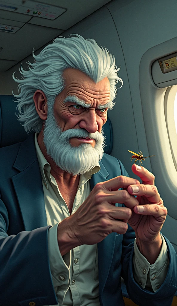A white ex-military man in his 40s。Gray Hair。Brown cape。The background is a forest。There is a big rock。Smoking a cigarette。There is a sword nearby。solo, Overlooking, Close your mouth, beard, Frowning,