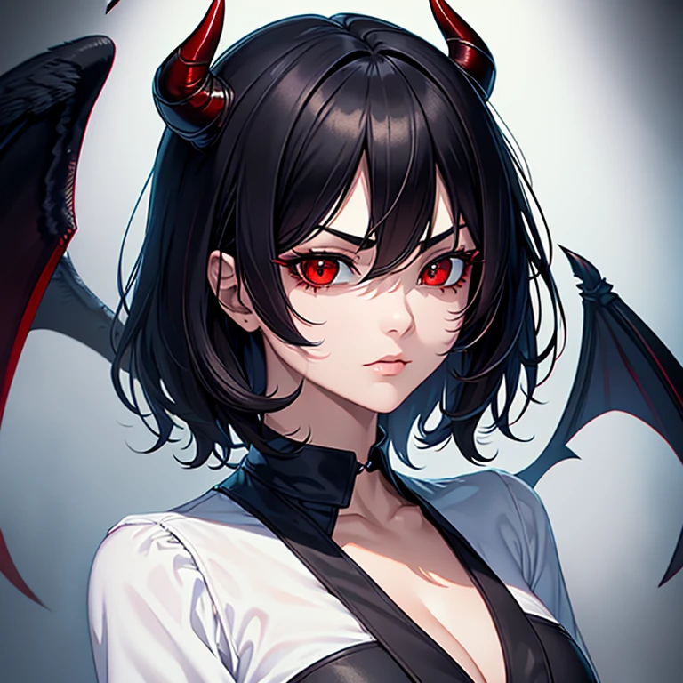 Anime girl with horns and black colant swimsuit sitting on a floor, cabelo rosa, vermelho, preto, anime demon, Succubus em vestido curto apertado, Succubus bonito, Demon girl, Succubus no retrato do vestido de sol, succubus, portrait of a female demon, mika kurai demon, portrait of demon girl, succubus | medieval, Portrait of a demon, meninaro