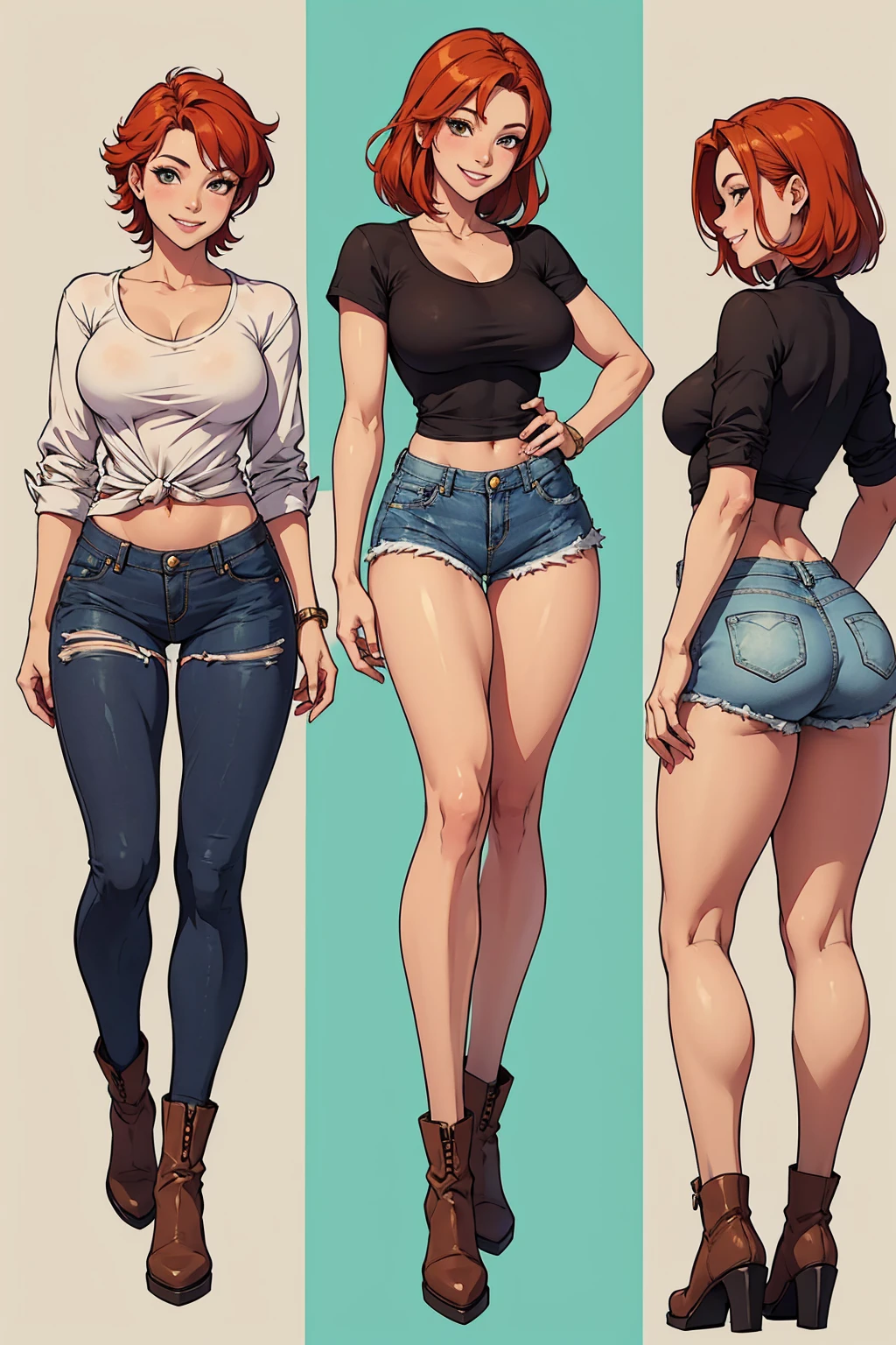 skinny waist and thick hips, merula, full body, thighs, high heels, solo girl, medium tits, jeans
