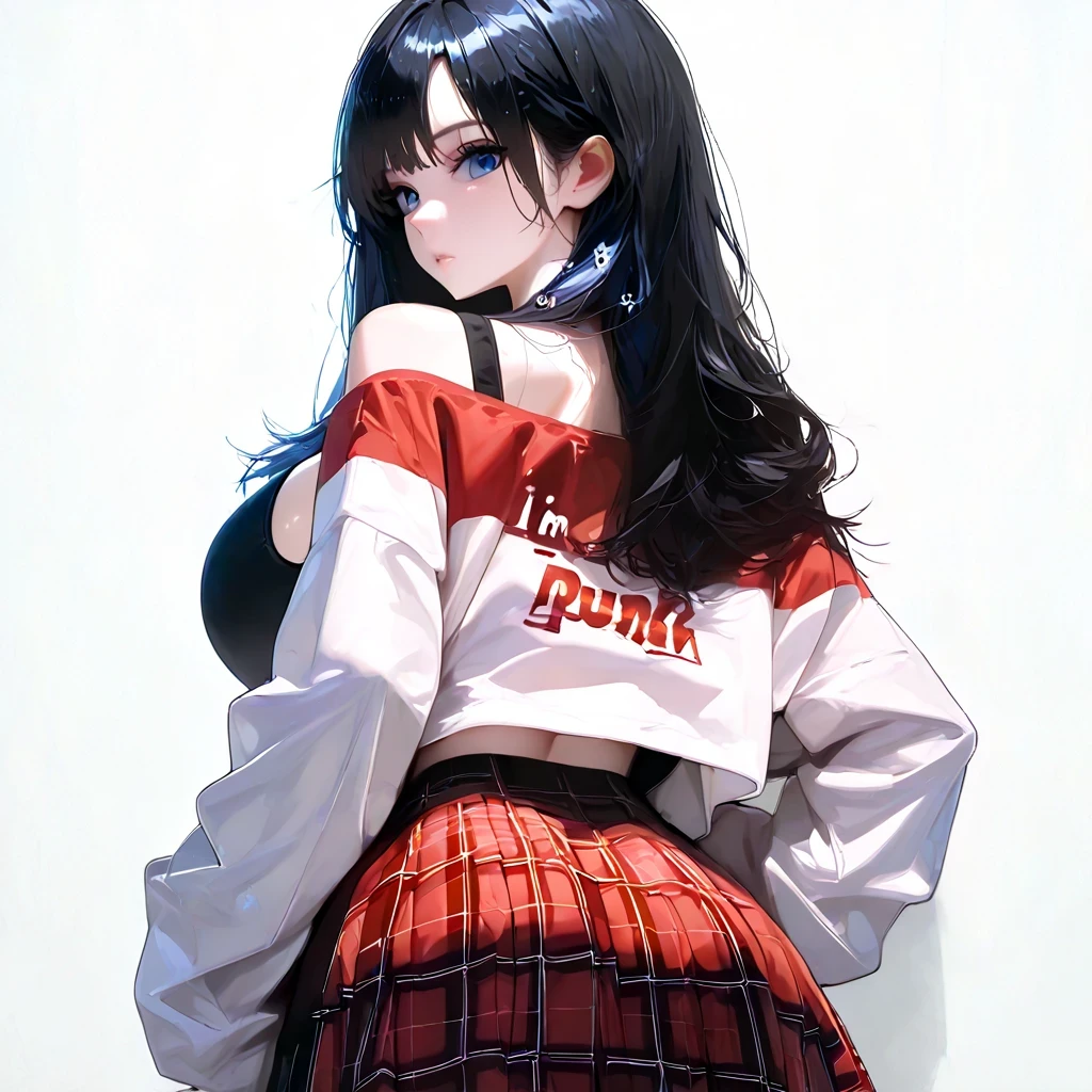 Beautiful italian woman, ((best quality)), ((masterpiece)), ( extreme detailed, highest detailed, official art, beautiful and aesthetic:1.2), oversize tshirt, ((((skirt)))), choker, medium breast, medium body potrait, thighhighs socks, boots, absurdly long hair, (hair between eyes: 1.5), light brown hair, pink eyes, (((glasses))),