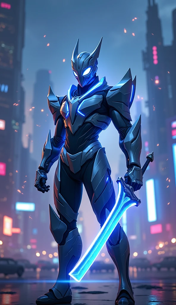 cool guy，A male god，Pigman，super powers，Tech style，Sword in hand，Pilot mech，Cool particles