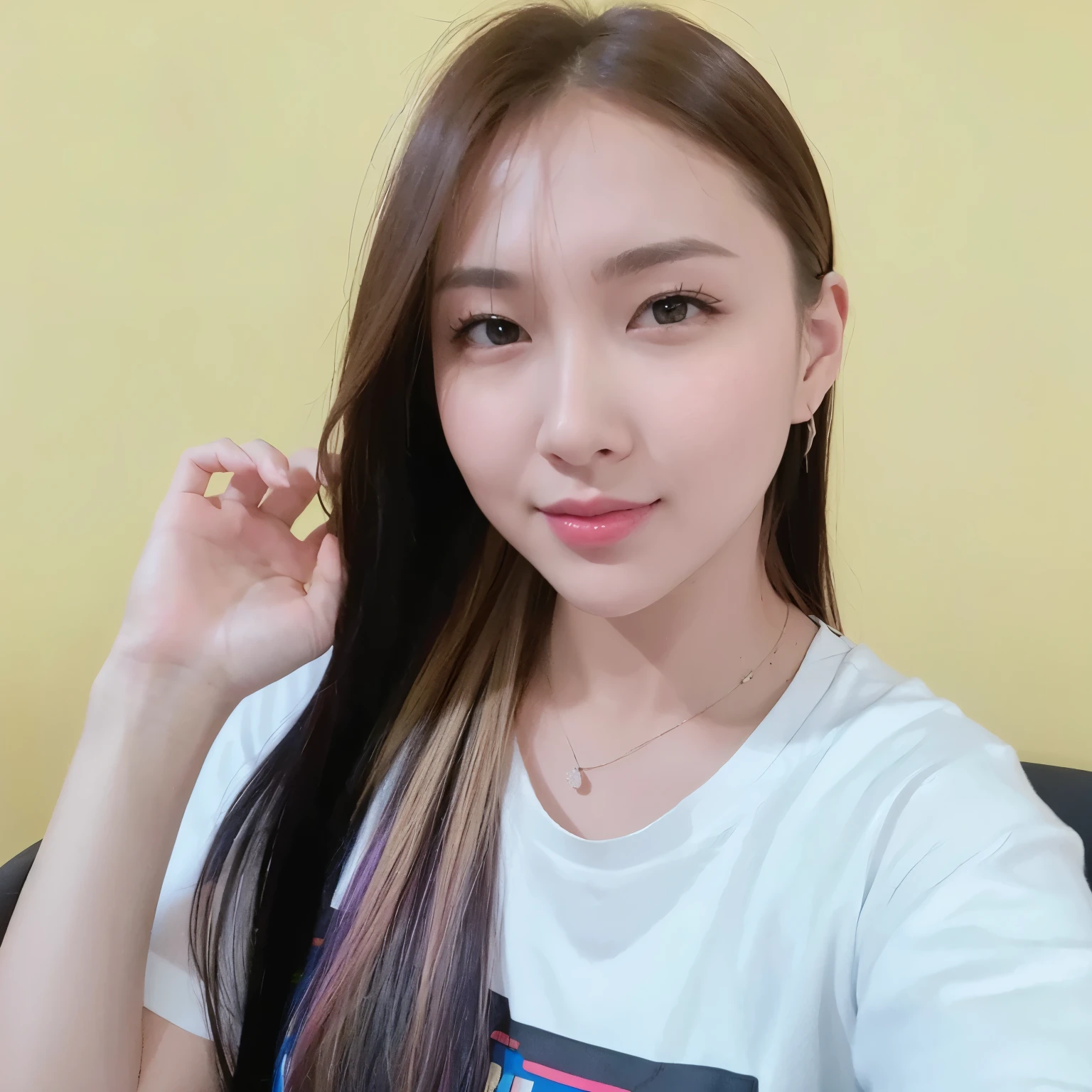 seed:3758664720.Full body angle、((highest quality, 8K, masterpiece:1.3)), concentrated:1.2, Perfect body beauty:1.4, Hips:1.2, ((Delicate Hair)), (Colorful T-shirts、Shorts、pajamas、 :1.1) , ((highest quality、8K、masterpiece:1.3))、1 Girl、A sloppy smile、Esbian all over、Slim face、Big 、Beautiful woman、(Dark Brown Hair)、Long Hair、1.1、Flickering Valley、Detailed eyes、double eyelid、Blurred Background、超Slim face、Smile、Looking down、