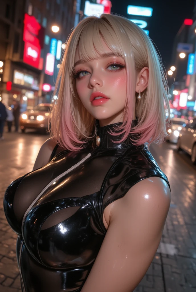 Upper body naked、 fully exposed、Nipples fully visible、No bra on、Sexy and stylish Swedish model, Nipples fully visible、Areola full view、Shiny Bare Breasts、Only one woman, ((Doll-like appearance)), Short neon pink stylish hair, ((Shiny punk style boots)), (Big smile),Punk fashion with fully exposed breasts、Nipples fully visible、Upper body naked、Punk clothes that show off her 、Beautifully shaped breasts are completely exposed、 Highly detailed eyes, Punk Makeup, Lip gloss, ((Sexy Punk Lolita Cosplay)), Unconventional Skirt, petticoat, ((ultra detailed lace)), ((Very fine embroidery)), Intricate details, Tartan pattern, (Silver Chain), (Silver Spike), (Safety pin), Punk Lolita Accessories、Nipples fully visible、Fully exposed breasts、服は全開でFully exposed breastsしている, Punk Lolita Choker, ((Big shiny punk lolita jewelry)), Cinematic Light, wood々Background of a detailed large park with 