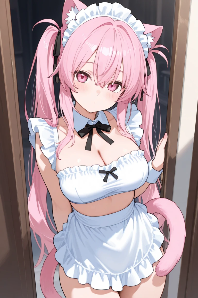 mastute piece,Best Quality,insanely detailed,8k cg,nsfw,
(3girls,line up in a row,on all-fours,raise butts,look at front,side by side,(maid,breasts out,no skirt,no bra,no panties,bare breasts,cat ear headband,anal beads with tail),blush,shy,ecstasy face,gasping,trembling,pink hair,perfect breasts,perfect nipples,open mouth),
room,
