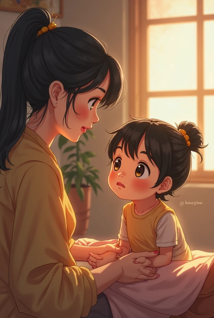 Her mother, yang sudah tahu betapa nakalnya Such as, said, "Mungkin ini hukuman karena kamu telah berbuat nakal, Such as. You have to learn to be a good boy."