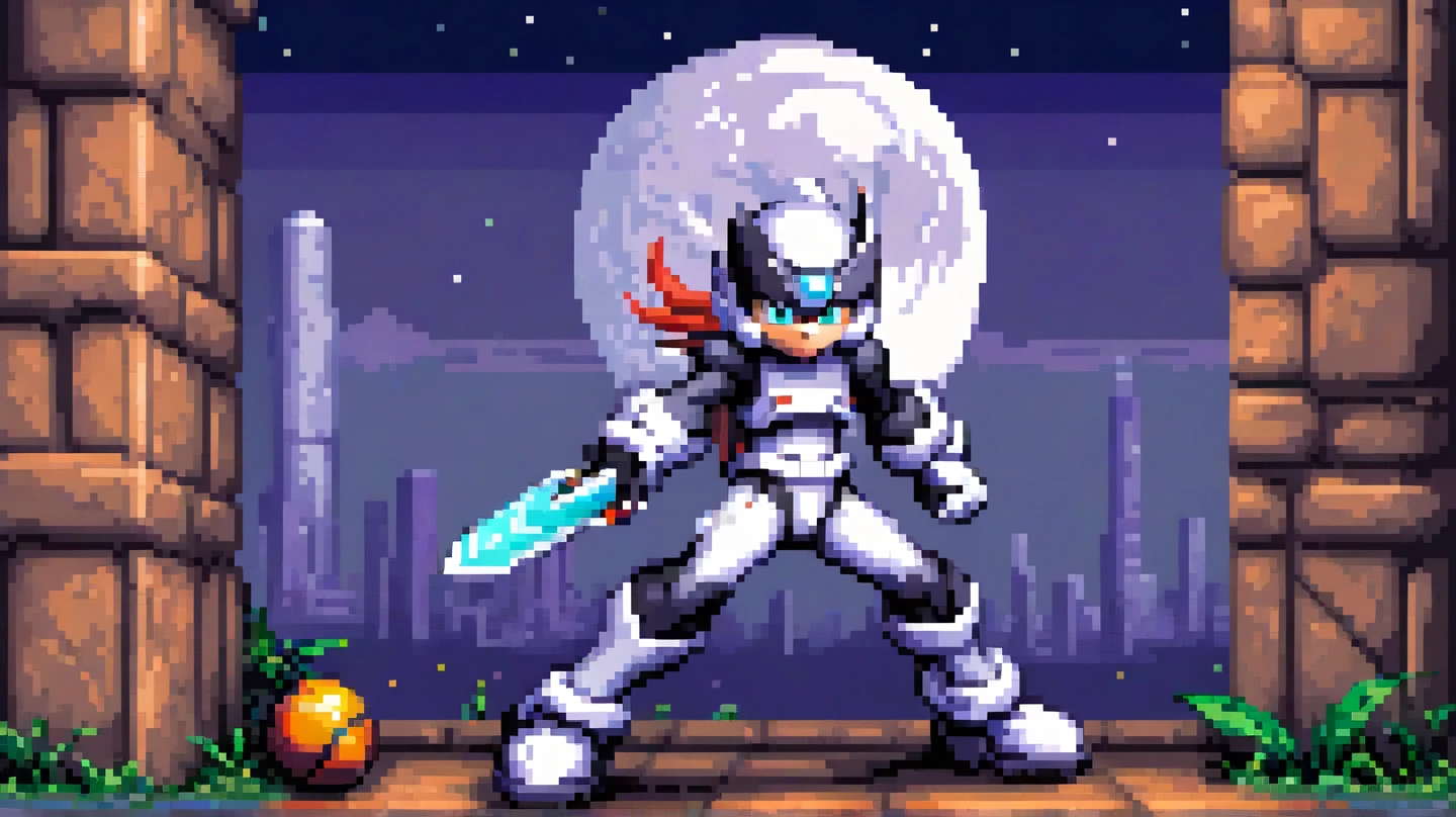 "Pixel art of Zero , in authentic NES style, using only the original limited 54 color palette from the NES, low resolution, 8-bit graphics, sharp edges, simple shading.