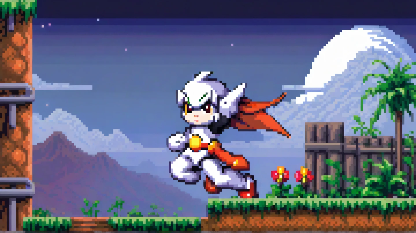 "Pixel art of Zero , in authentic NES style, using only the original limited 54 color palette from the NES, low resolution, 8-bit graphics, sharp edges, simple shading.