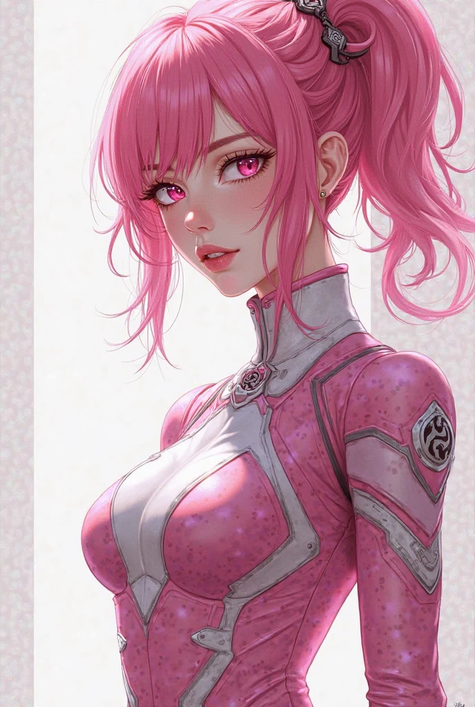 ((Sakura Haruno)), ((Pink latex nurse uniform)), ((Pink elbow latex gloves))