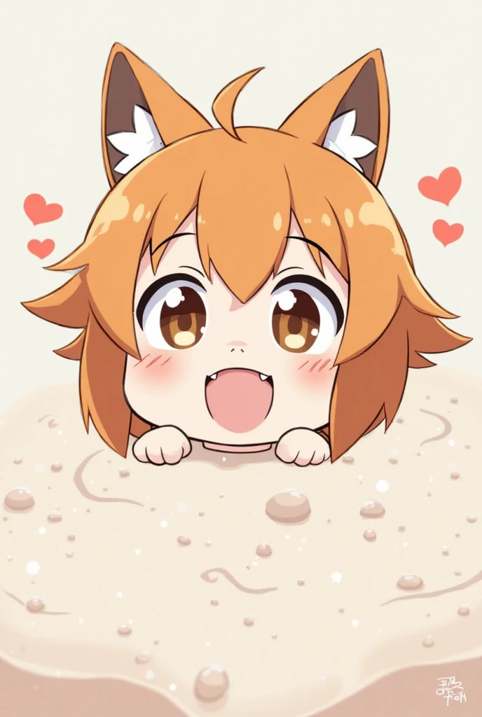 I want an Imagine of a baby with adorable features like small bunny ears in anime style can include big expressive and bright eyes and cute red hair in 2D male