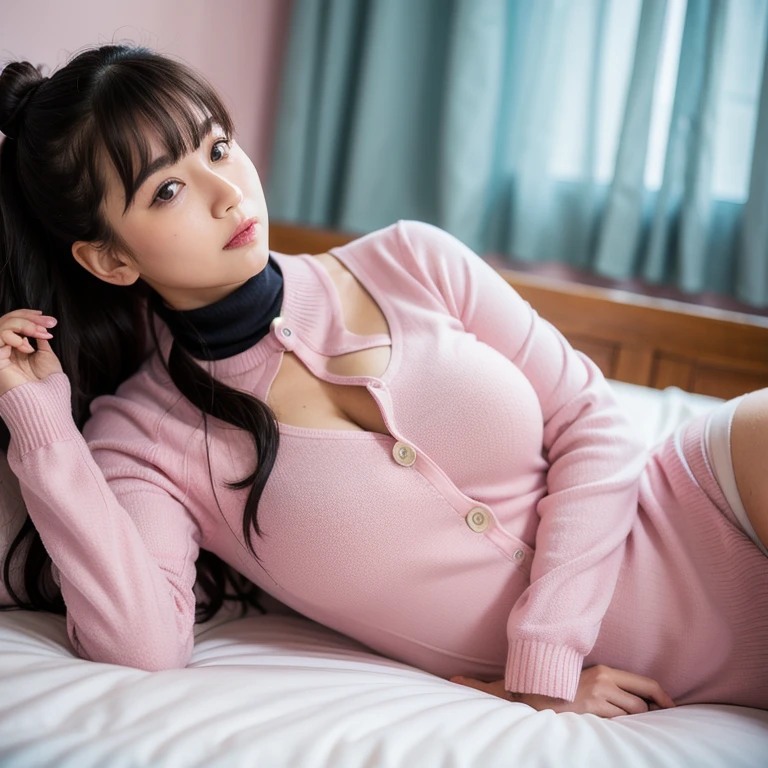 (ultra-realistic realism), (illustratio), (high resolution), (8K), (extremely detaile), (best illustration), (Beautiful and delicate eyes), (Best quality), (Super detailed), (tmasterpiece), (Wallpapers), (Detal Face), Tik, (dynamicposes), Full body image of a person with long hair and (redtank top), hinata hyuga, hinata hyuga from naruto, from naruto, as an anime character, perfect anime face, she has dark blue hair with tied up , female anime character, anime characters, best anime girls, style hime cut hair, dark blue hair, pink lips, light purple eyes, smile,huge bearsts,big tits, use neck hair konoha logo headband style,pretty face:1.3) mini underpants), (with bad balconey) red clothes