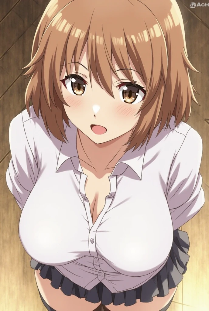 1orcs in,Clothed,(((1girl,1orcs,fellatio ))),Nsfw,sex,,(((chain binding over clothes:1.5))),(arms behind return:1.3),(regretful expression),restrained things,kneeling ,restrained by chains, tightly shackled and confined ,a lot of Blood Stain On Shirt,,Kyoto Animation,highest quality, High resolution, unity 8k wallpaper, (shape:0.8), (detailed and beautiful eye:1.6), highly detailed face, perfect lighting, Detailed CG, (perfect hands, perfect anatomy),masterpiece,High resolution,perfect anatomy,anime key visual,detailed and beautiful eye,highest quality,unity 8k wallpaper,super dense skin,white skin,highest quality, masterpiece, {your chin_Kumiko_sound euphonium:1.15}, Brown_hair, short_hair, Brown_eye, blush, front hair , (((white lace bra,white lace panties))),looking at the viewer,
