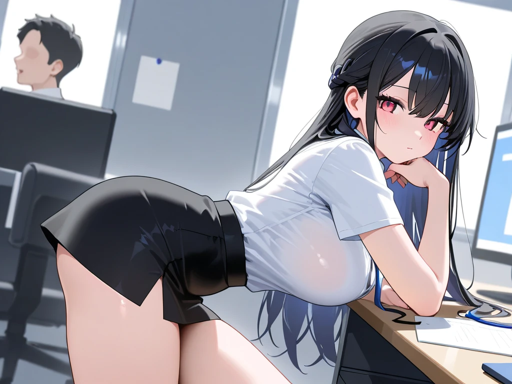 One Woman、beautiful girl、Sit on a chair、Dark Room、computer、Sit in a gaming chair、High-end headphones、Grip the game controller、Operate the controller、There are sweets on the table、computerに向き合う、beautiful girl, Highest quality, T-Shirts、Short skirt、Thick thighs、Big 、Big Ass、Black Hair、long hair、Bangs、Sweaty body、I'm sweating all over、Lewd sound effects、Stripes々Panties、Lower body is panties only、Playing 18+ games、Love juice on pants、Angle from directly below、Staring at the monitor