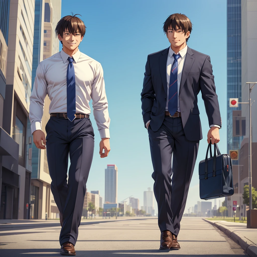 anime style, 25 years old, Brown skinned man, yandere look, yandere expression, Black hair, half of his body exposed, standing up, raised one hand resting on the door frame, slightly masculine, looking at the camera with a smirk