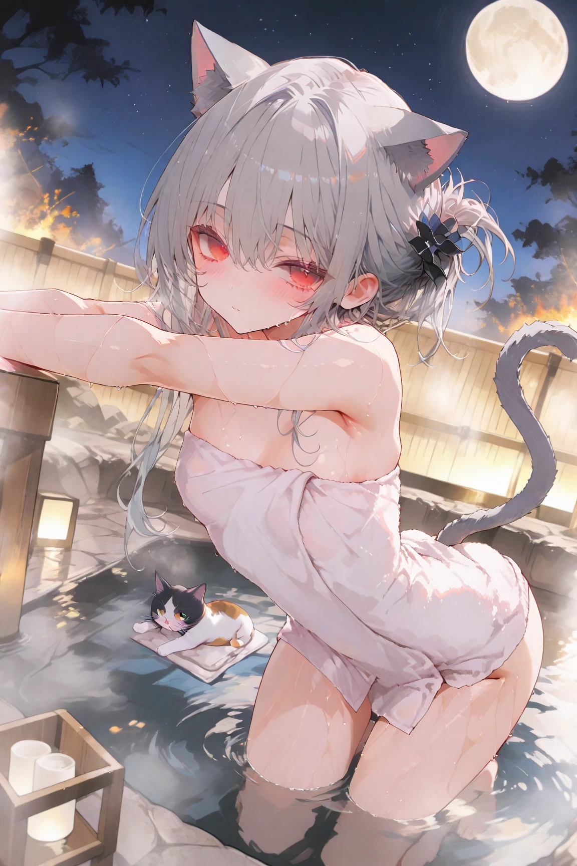 NSFW,masterpiece,Highest quality,High resolution,Super detailed,Shishirabotan\(Hololive\),Double Odango、flower、Side Lock、Lion's tail、White kimono、Off the shoulder、fur ornament、Black Hakama、Short skirt,Bad smile,blush,(In heat),Excited,Prostitute,(Red light district),Japanese-style room,Sexy pose,(Seduce),On all fours,Leg spread,heart,Sticking out tongue,High quality open crotch panties,From the back,My pussy is wet