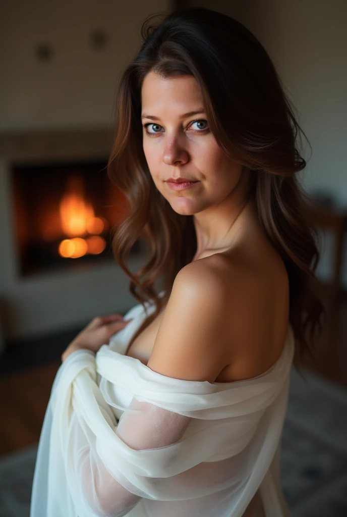 NSFW, NUDE, (full body,best quality,4k,8k,highres,masterpiece:1.2),ultra-detailed,(realistic,photorealistic,photo-realistic:1.37),NSFW,portrait,soft,warm,beautiful woman,boudoir photo session,relaxing on a sofa,cozy fireplace,dim lighting,cozy environment