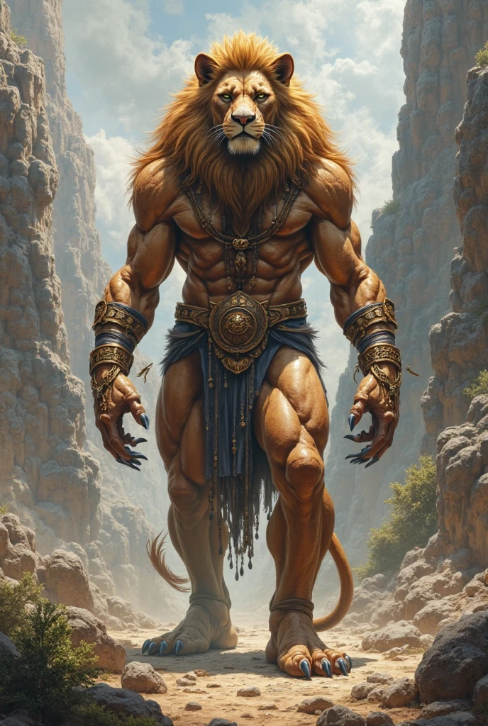 dark fantasy art, Loaded on E621, Anthro, furry, explicit, ((Lion Man)), high resolution, ((Detailed realistic image)), (detailed eyes, expressive eyes:1.2), Impaste Impressionism, crazy details, Soft, cinematic lighting, (by hyperrealist:1.3), (by detailed:1.2), Pupils, (View of the upper body), (body covered in hair), (masculine), hyper muscular, Huge muscles, Massive construction, wide shoulders, giant body, (lion man face), (Characteristics of the lion man), Lower savannah, Barbarian Loincloth, A semi-medium long flaccid penis with foreskin visible, testicles, sagging, is coming, nipples, NSFW, open mouth, Stick out her tongue, teeth,